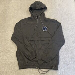 Jauz Bite This Reflective Anorak Jacket Size Small Black‎ Gray Hooded Merch EDM